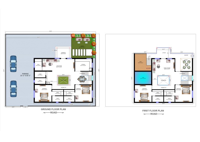 Mohan Ji 37×49 West Facing Residence – Ground & First Floor Plan